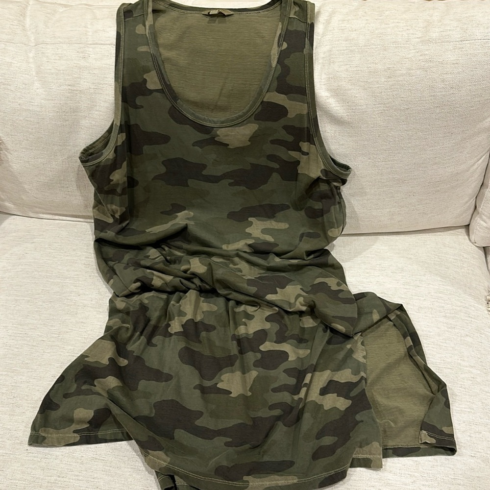 Lucky Brand green camo tank dress XL